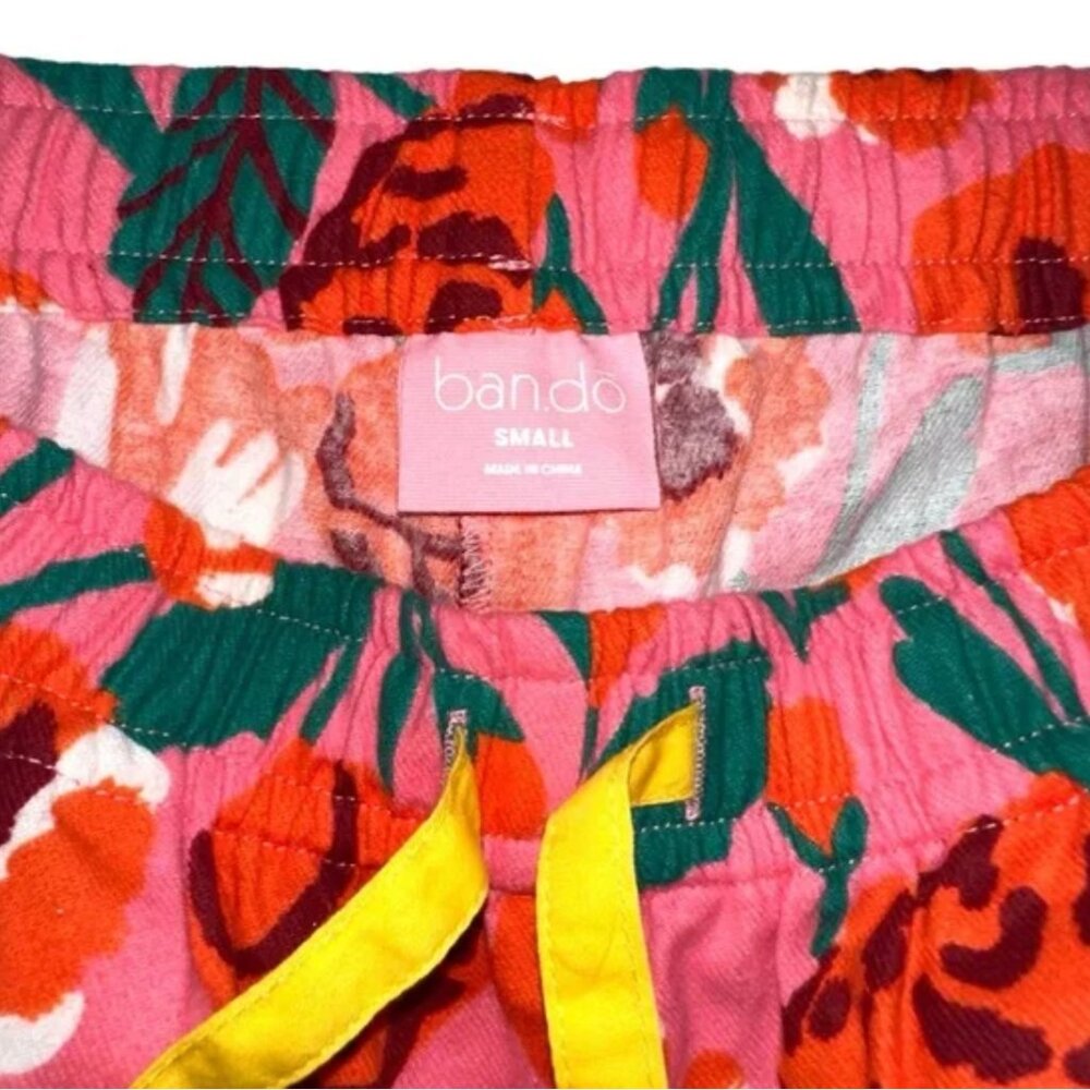 🌸 NWT Ban.do Leisure Floral Flannel Shorts in Pink Las Flores L & XL - Picture 2 of 10